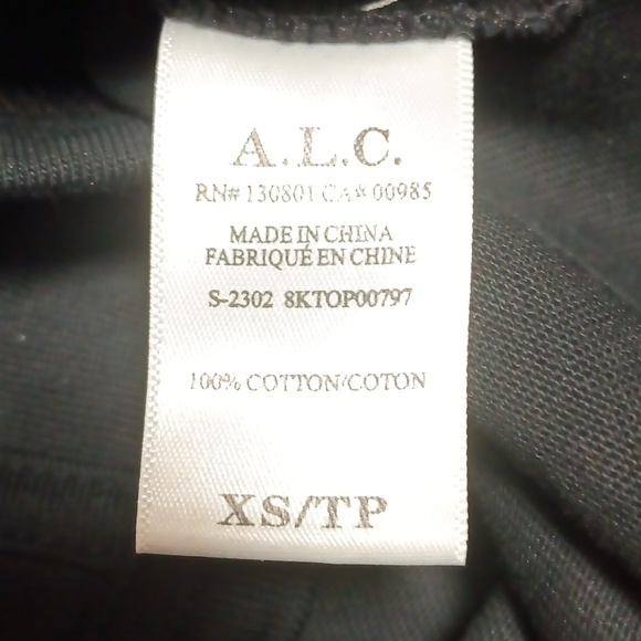 A.L.C. Black Cropped Corset Tee - Picture 9 of 10